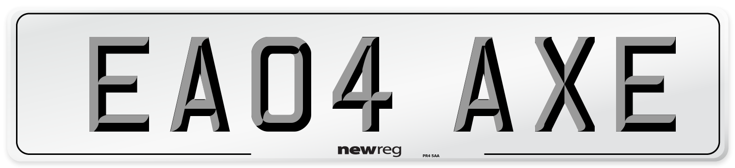 EA04 AXE Number Plate from New Reg